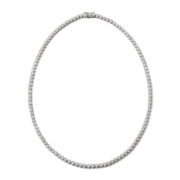 7.00ct Lab Diamond Cluster Tennis Necklace in 9K White Gold H/SI